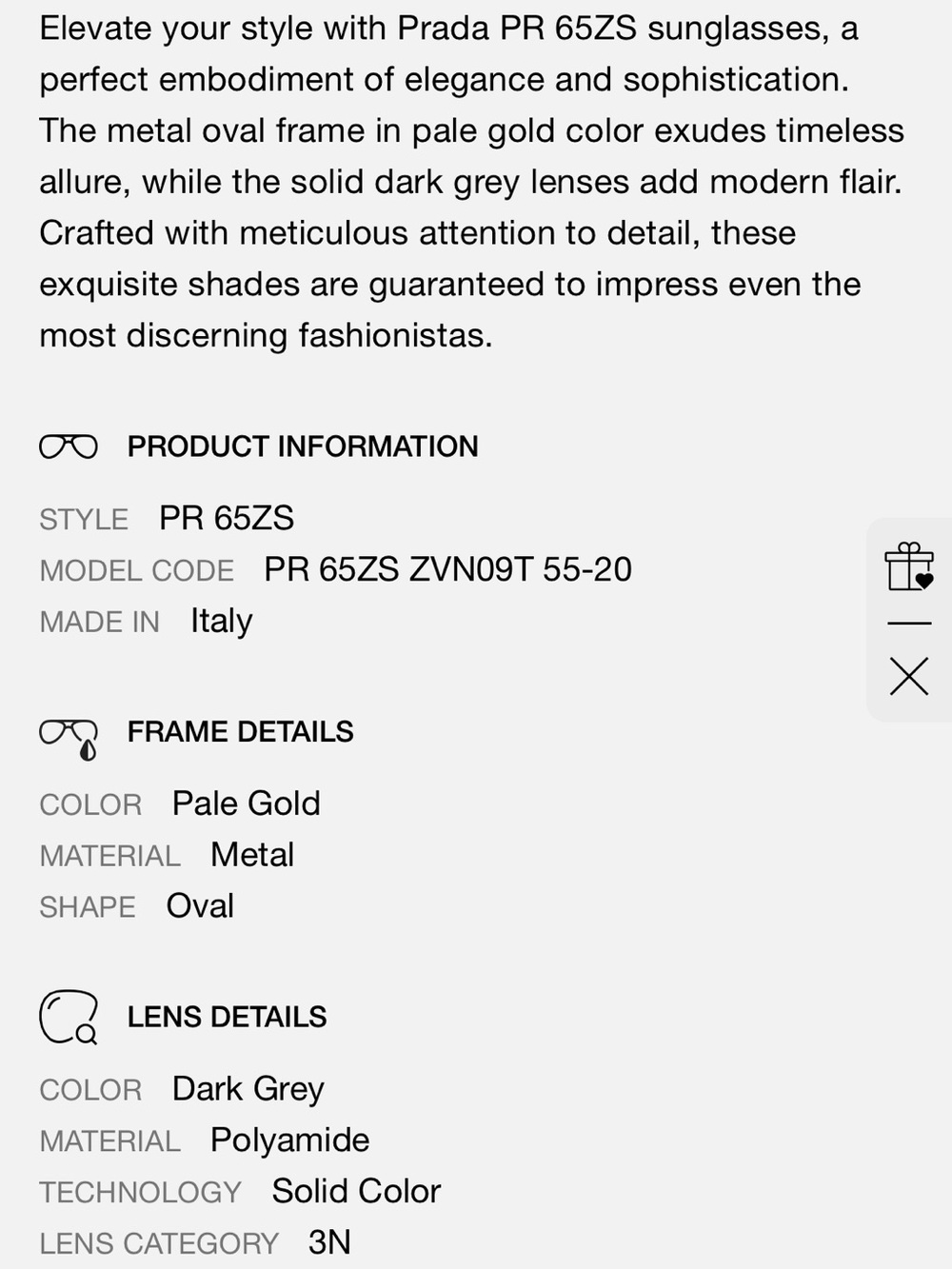 Authentic Prada Sunglasses (PR 65ZS) - Picture 14 of 14